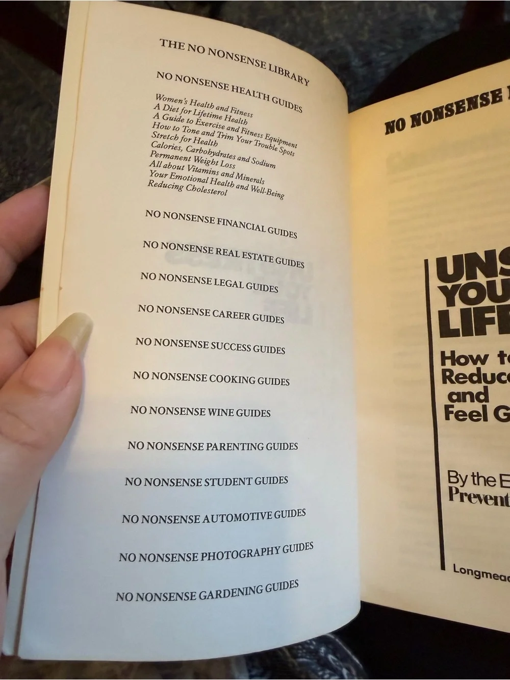 Unstress Your Life Paperback Health Guide